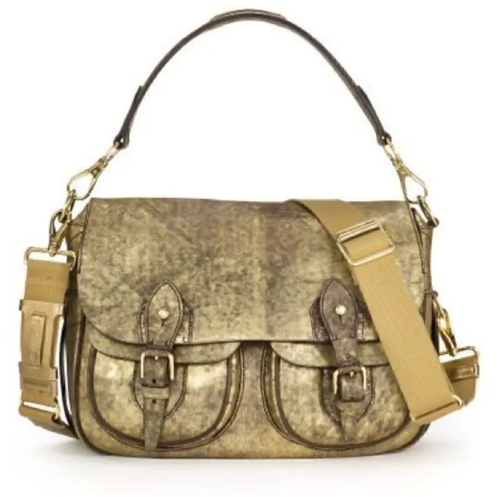 Ralph Lauren  Spring  2015 Collection Gold Luster Vachetta Hunting Messenger Bag